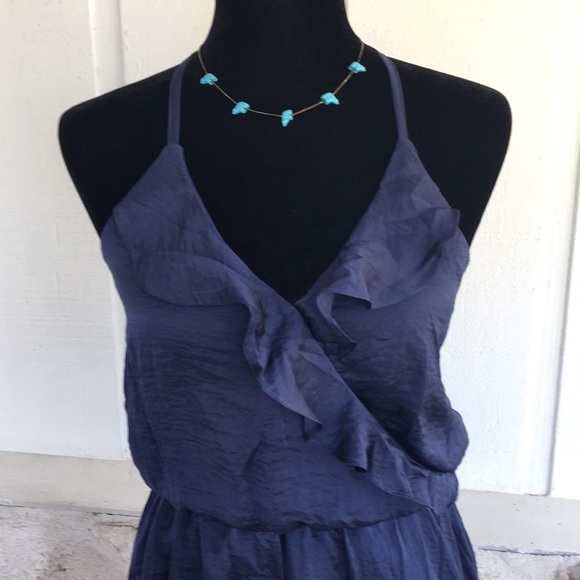 Navy blue Sexy strappy high low dress - Picture 2 of 7